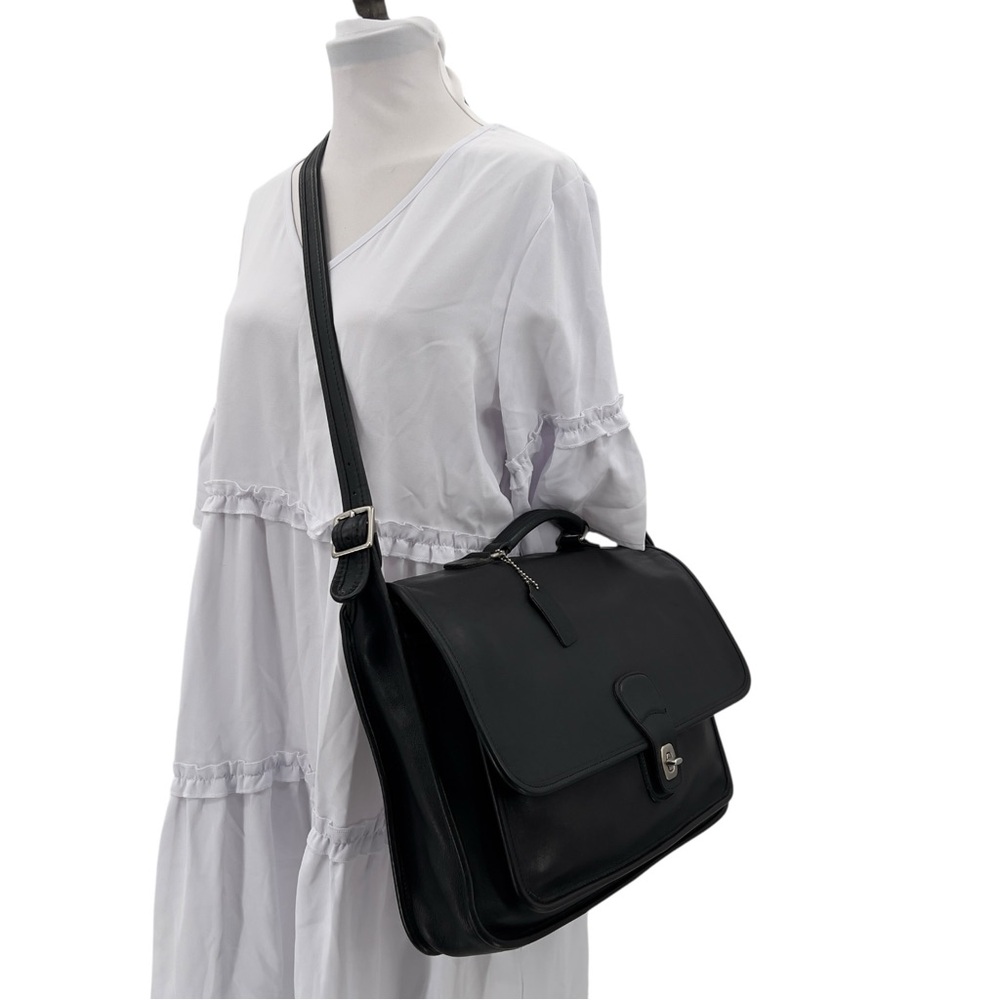 Coach Vintage Classic Black Metropolitan Crossbody Leather Briefcase | #5180 - Picture 13 of 16